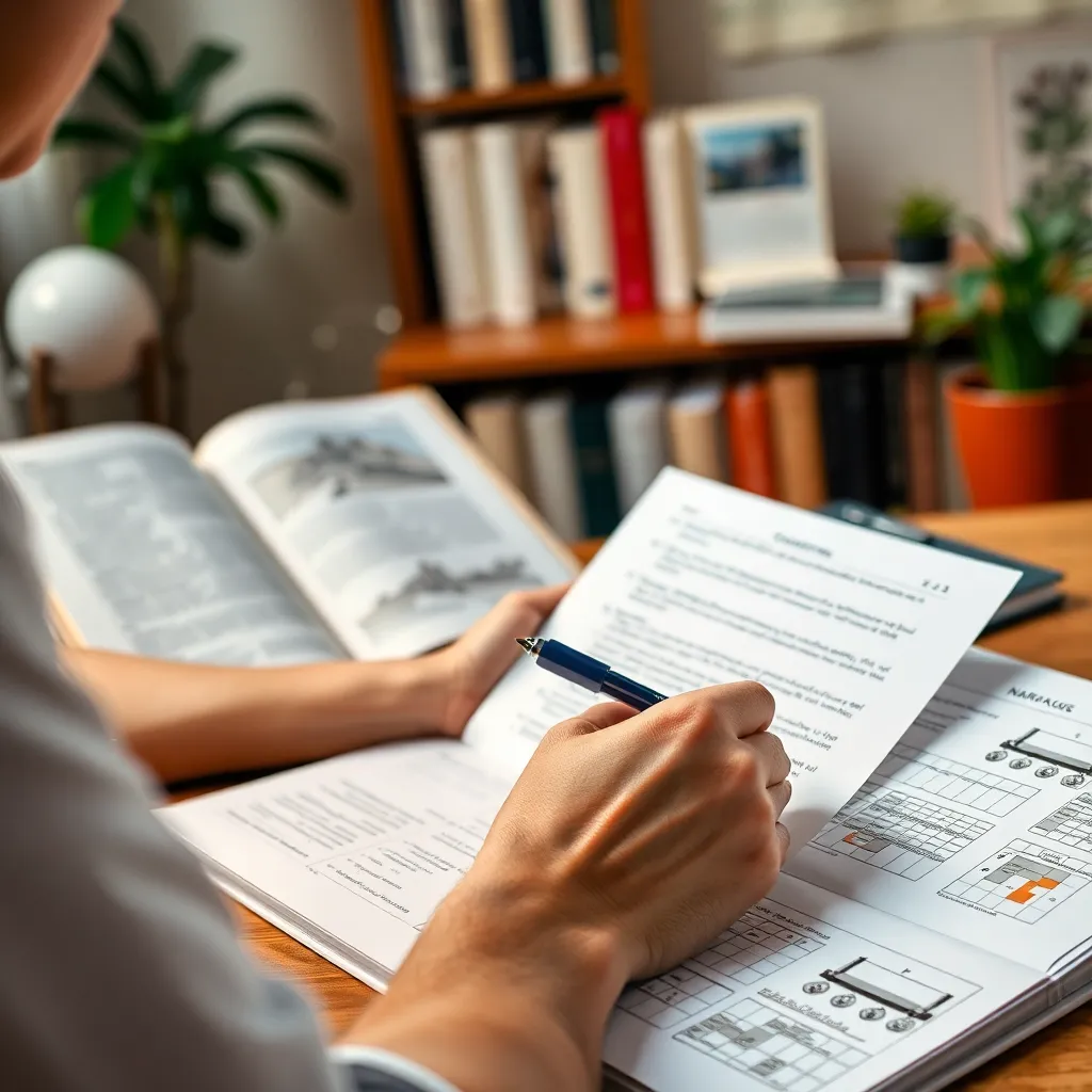 Person macht Notizen zur Charakterentwicklung eines Spiels